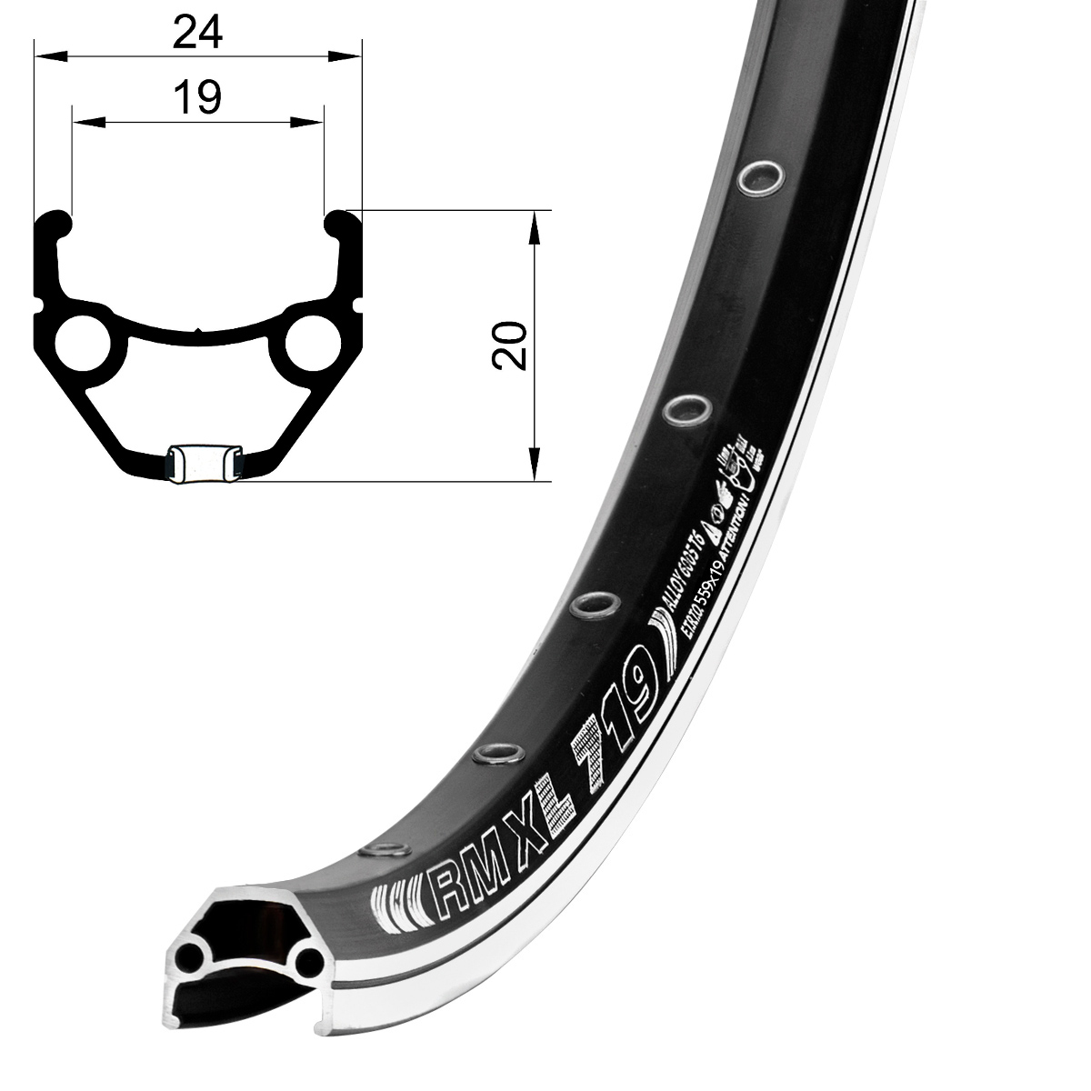 26 Zoll Fahrradfelge RMX L 719 Alu Hohlkammerfelge geöst 32 Loch Felge 559 x 19 eBay